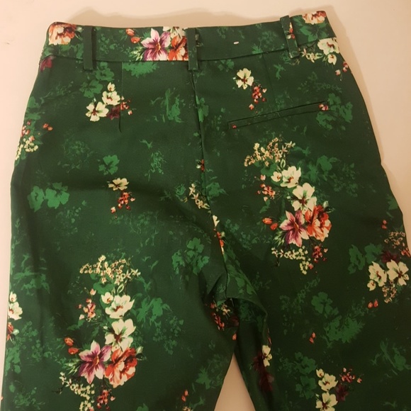 Floral cropped skinny mid-waist pants - Picture 3 of 5